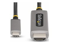 StarTech.com 10ft (3m) USB-C to HDMI Adapter Cable, 8K 60Hz, 4K 144Hz, HDR10, USB Type-C to HDMI 2.1 Video Converter Cable, USB-C DP Alt Mode/USB4/Thunderbolt 3/4 Compatible - USB-C Laptop to HDMI Monitor (136B-USBC-HDMI213M) - Câble adaptateur - 24 pin USB-C mâle pour HDMI mâle - 3 m - gris sidéral - actif, support pour 8K60Hz, support pour 4K144Hz 136B-USBC-HDMI213M