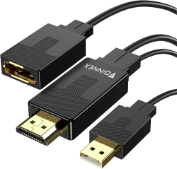 ADAPTATEUR CONVERTISSEUR HDMI Mâle (Avec alimentation par USB) vers DISPLAYPORT Femelle ADAPHDMI-DP