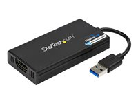 StarTech.com Adaptateur USB 3.0 vers HDMI, 4K 30Hz Ultra HD, certifié DisplayLink, convertisseur d'adaptateur d'affichage USB Type-A vers HDMI pour moniteur, vidéo externe et carte graphique, Mac et Windows - Adaptateur USB vers HDMI (USB32HD4K) - Câble adaptateur - Conformité TAA - USB type A mâle pour HDMI femelle - 20 cm - noir - alimentation USB + audio - pour P/N: HDDVIMM3, HDMM12, HDMM15, HDMM1MP, HDMM2MP, HDMM3, HDMM3MP, HDMM50A, HDMM6, HDPMM50 USB32HD4K