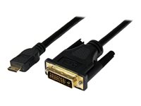 StarTech.com Câble Adaptateur Mini HDMI® vers DVI-D M/M pour Tablet et Caméra - 1x Mini HDMI (Type C) Mâle, 1x DVI-D (18+1) Mâle - 1 m - Câble adaptateur - DVI-D mâle pour 19 pin mini HDMI Type C mâle - 1 m - blindé - noir - pour P/N: MSTCDP122HD HDCDVIMM1M