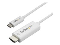 StarTech.com 3ft (1m) USB C to HDMI Cable, 4K 60Hz USB Type C to HDMI 2.0 Video Adapter Cable, Thunderbolt 3 Compatible, Laptop to HDMI Monitor/Display, DP 1.2 Alt Mode HBR2 Cable, White - 4K USB-C Video Cable (CDP2HD1MWNL) - Câble adaptateur - 24 pin USB-C mâle pour HDMI mâle - 1 m - blanc - support pour 4K60Hz (3840 x 2160) - pour P/N: TB4CDOCK CDP2HD1MWNL